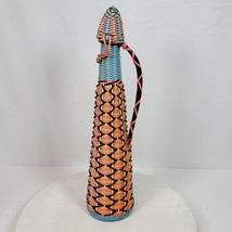 Vintage 1960 Hippie Gypsy Wrapped Bottle 17 Inch Tall EMPTY - $83.22