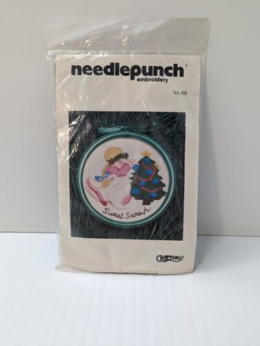 Needlepunch Embroidery Kit Craftways Vtg 1981 Sweet Sarah's Christmas Tree X9 - $12.63