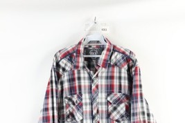 Buckle BKE Mens XL Athletic Fit Thick Stitch MMA Fighting Button Shirt Plaid - £35.57 GBP