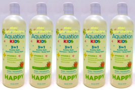 ( LOT 5 ) Aquation Kids 3 in 1 HAPPY Bubbly Bath, Shampoo &amp; Body Wash 16 Oz Each - £39.56 GBP