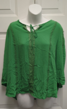 Q&amp;A sheer green shirt M - £7.03 GBP