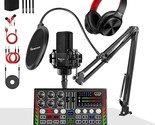 Podcast Equipment Bundle Aluminum Alloy Panel With 5V Condenser Microphone - $226.99