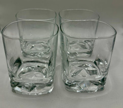 Double Old Fashion Glass Set of 4 Whiskey Glasses  4&quot; x 3-5&quot; - £14.65 GBP