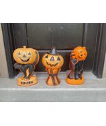 Vintage Classic Halloween Light Up Blow Mold Plastic Decor Cat Pumpkin S... - $98.01