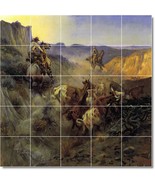 Charles Russell Western Painting Ceramic Tile Mural BTZ07799 - $341.92 CAD+