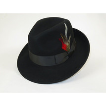 Men's Milani Wool Fedora Hat Soft Crushable Lined FD219 Black image 2