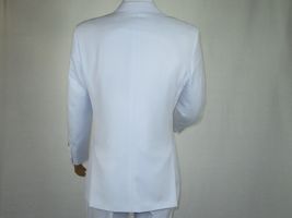 Men Apollo King Double Breasted Suit Classic Peak Lapel Pleated DM26 White image 6