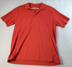 Nike Golf Polo Shirt Mens Medium Red 100% Polyester Short Sleeve Logo Collared - £11.53 GBP