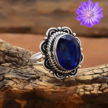 Blue Topaz Gemstone 925 Silver Ring Handmade Jewelry Ring All Size For Women - £7.34 GBP