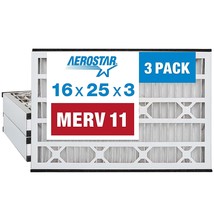 Aerostar 16X25X3 Merv 11 Pleated Replacement Air Filter, 3 Pack (Actual,... - £72.42 GBP