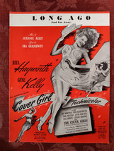 RARE Sheet Music Long Ago and Far Away Rita Hayworth Gene Kelly Cover Girl 1944 - £12.83 GBP