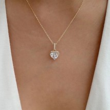 Summer Sale! Simple Graceful Heart-Shaped Pendant Rhinestone Inlaid Chai... - £11.66 GBP