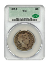 1909-S 50C Cacg VG08 - £61.06 GBP