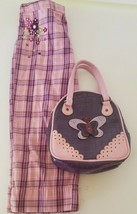 Gymboree Vintage lot - Pink/purple Plaid Capri Pants sz xl/6 and butterfly purse - £19.90 GBP