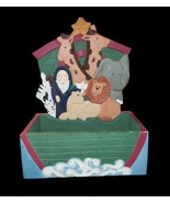 Vintage 1996 Figi Graphics Noah&#39;s Ark Cardholder Wooden Collectible - $33.85 CAD