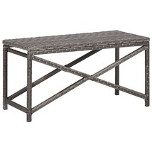 Garden Bench 80 cm Poly Rattan Grey - £30.23 GBP