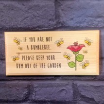 Funny Bumblebee Garden Sign, Keep Out Plaque Shed Bee House Allotment Gi... - $12.80