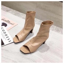 Fashion Peep Toe Ankle Boots Women Thin High Heels Shoes Women Gladiator Sandals - £55.92 GBP