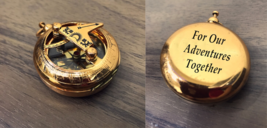 Personalized Engraved Pocket Brass Compass. - 2&quot;Push Button Brass Compass - £12.36 GBP+