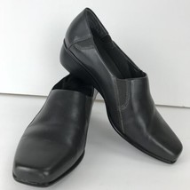 Easy Spirit Royal Crown Size 8.5 M Slip On Wedge Heel Charcoal Gray Square Toe - $45.99