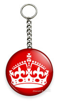 KEEP CALM UK UNITED KINGDOM BRITISH CROWN LOGO KEYCHAIN KEY CHAIN RING G... - $15.49+