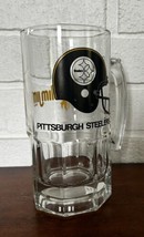 Vintage 1991 Pittsburgh Steelers Slim Jim Beer Pint Stein Glass Huge 24oz - $35.28