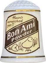 Bon Ami Powder - Franklin Mint 1980 Country Store Porcelain Thimble - $4.99