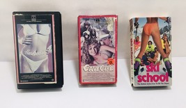 1984 Hardbodies, Cave Girl &amp; Ski School Vhs Tapes Babes Bikinis Rated R Rare Lot - $189.99