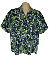 Pineapple Connection Vintage Hawaiian Aloha Floral Button Up Shirt Large Pocket - £19.08 GBP