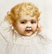 Adorable Baby Lithograph 1887 Victorian Art Print Ida Waugh Ideal Heads 15 DWY2A - $69.99