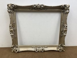 Antique Picture Frame silver wood vintage ornate gesso wall art FITS 16 ... - $59.99