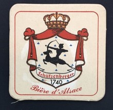 Vtg Foreign Beer Coaster Schutzenberger Biere d&#39; Alsace Red Black Blue Y... - £6.25 GBP