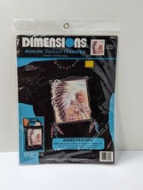 Vtg 1992 Dimensions Iron-On Fashion Transfer Indian Chief 80051 New In P... - $7.92