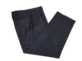 Hart Schaffner Marx Men&#39;s Wool Navy Blue Pinstripe Suit Pants 34x31 - $10.88