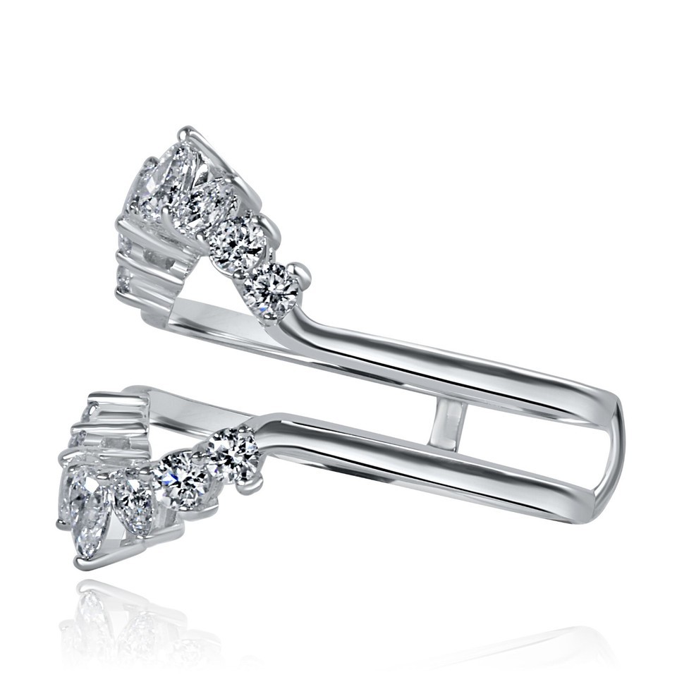3.44 Ctw IGI Oval Cut D-VVS2 Lab Grown Diamond Bridal Rings Set 14K White Gold Item image 12