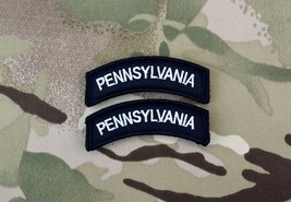 Pennsylvania State Tab Patch Set PA Black &amp; White B&amp;W SWAT Police Hook Backing - £4.63 GBP