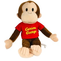 Curious George Monkey 13&quot; Plush Toy Animal Toy Factory Universal Studios Red - £13.55 GBP