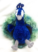 Aurora Very Soft Colorful Peacock Bird 7&quot; Plush Stuffed Animal Toy - £14.68 GBP