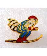 Vintage 1980 Lake Placid Olympics Raccoon Skiing Downhill Lapel Hat Pin ... - £9.37 GBP