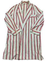 Vintage Vertical Stripe house robe pockets open front 50s 60s? Old Fabric - £27.12 GBP