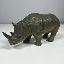 Vintage AAA Rhinoceros￼ Rhino 6” Wild Animal Toy Figure Plastic Rubber Figurine - £6.22 GBP