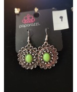 Paparazzi Summer Blooms Green earrings - Discontinued - £3.87 GBP