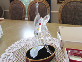 SWAROVSKI SCS CRYSTAL FIGURINE MASQUERADE PIERROT BOXED STAND PLAQUE 8&quot; ... - $127.66