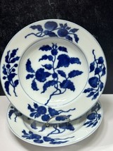 2 Fitz &amp; Floyd Floral Indigo in Glaze Blue Rimmed Soup Bowls 9.25&quot; - £31.01 GBP