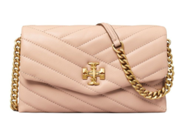 Tory Burch Kira Chain Chevron Quilted Wallet Leather Crossbody ~NWT~ Devon Sand - £250.81 GBP