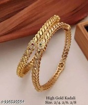 South Indian Women 4 pcs Bangles/ Bracelet Gold Plated Fashion Wedding Jewelry - £27.05 GBP