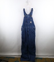 Vintage Carhartt Mens 38x32 Distressed Spell Out Wide Leg Denim Jean Overalls - £66.17 GBP
