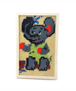 Elephant tapestry wall hanging vtg 70s animal crewel embroidery nursery ... - €23,06 EUR