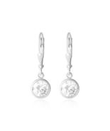 Sterling silver cubic zirconia leverback earrings - $19.99