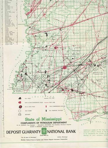 Primary image for State of Mississippi Oil Fields Maps & Summary of Geologic Formations 1966